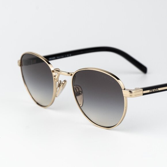Prada Women Sunglasses Gold Grey Gradient Round PRB52S ZVN02C NEW AUTHENTIC - Picture 5 of 11